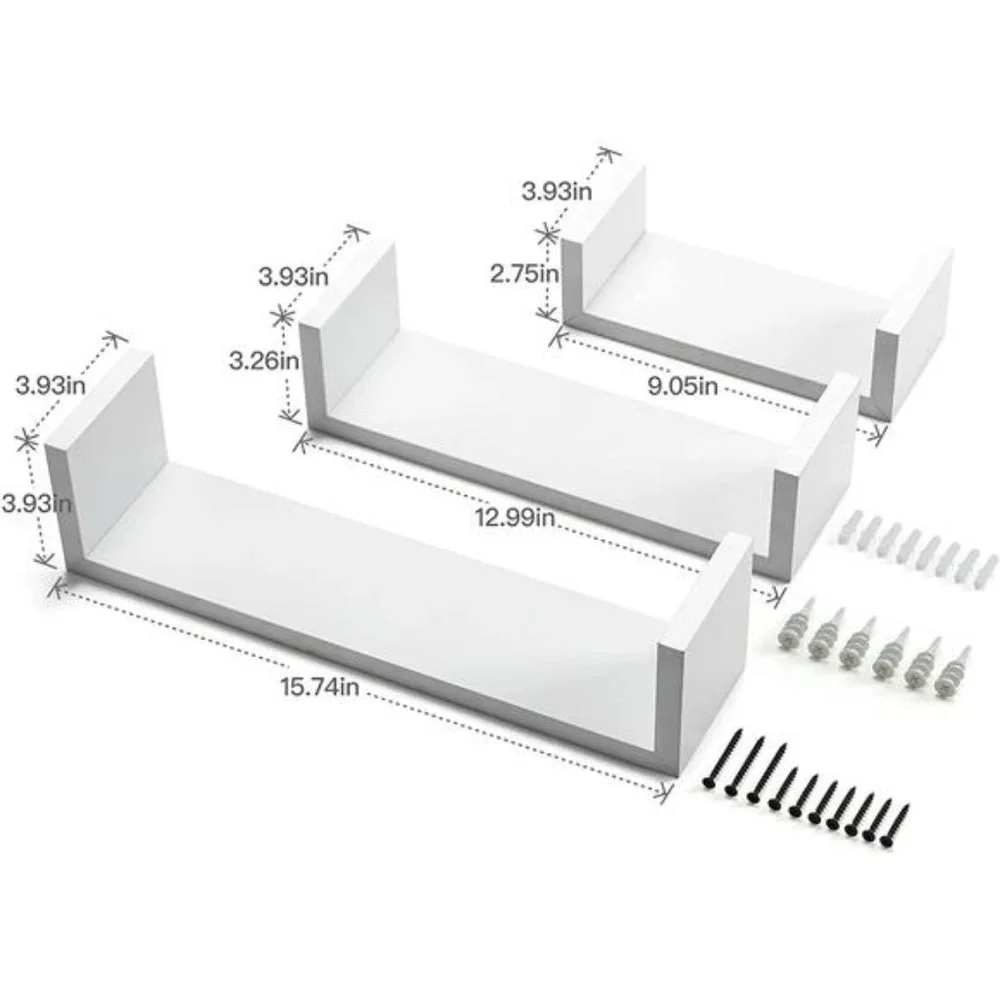 Floating Shelves -Set of 3- Wall Shelf Bedroom/Bathroom/Living Room/Kitchen